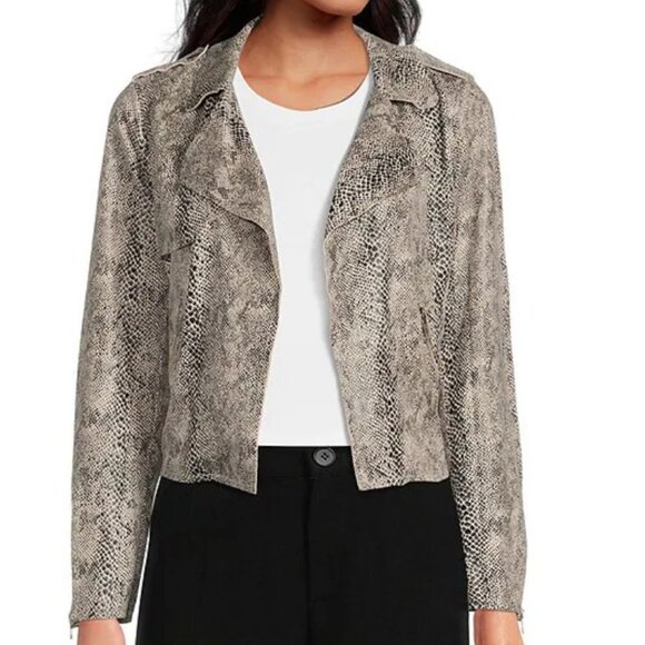 Skies Are Blue Snakeskin Drape Front Jacket – Size Large - Picture 11 of 11